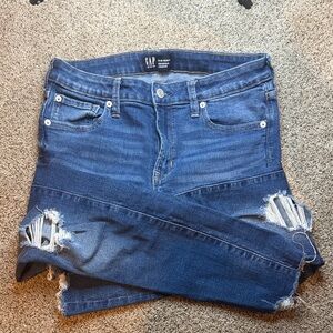 GAP Women's Blue  Distressed Universal Legging Jeans